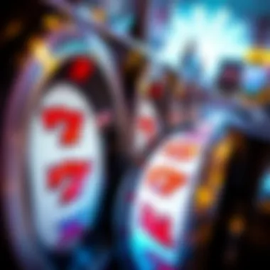 A close-up view of spinning reels with dynamic symbols