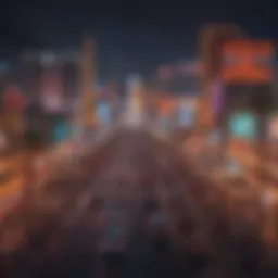 A spectacular view of Las Vegas Strip adorned with lights during a festival.