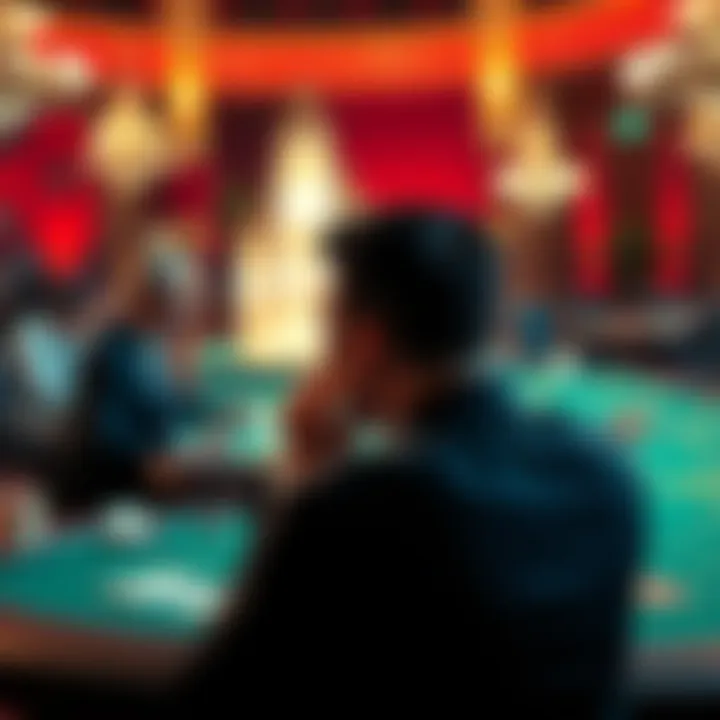 A player contemplating their next move at the baccarat table