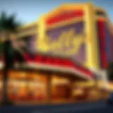 Exterior view of Bally's Hotel and Casino showcasing its iconic signage