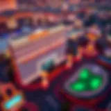 Aerial view of Caesars Palace during the Grand Prix event