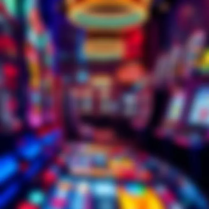 The Allure of Slots An array of slot machines with bright lights and enticing graphics