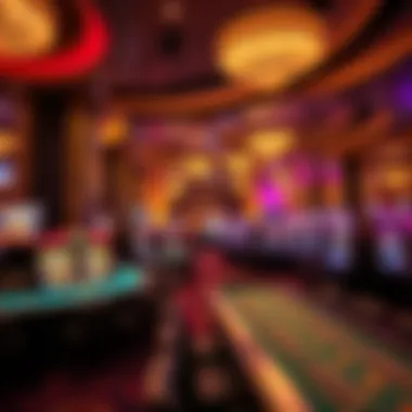 Luxurious casino interior showcasing gaming tables and vibrant atmosphere