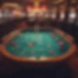 Craps table with vibrant layout