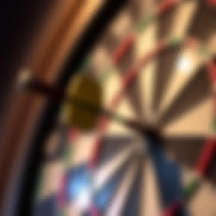 Precision in Darts: Bullseye Hit Close-up of a dart hitting the bullseye