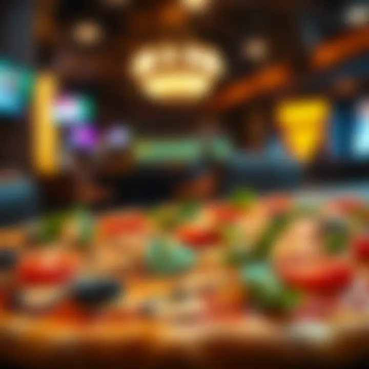 A close-up of a unique pizza topped with gourmet ingredients