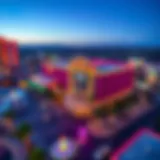 Aerial Perspective of Downtown Grand Casino Aerial view of Downtown Grand Casino showcasing its vibrant exterior and surroundings