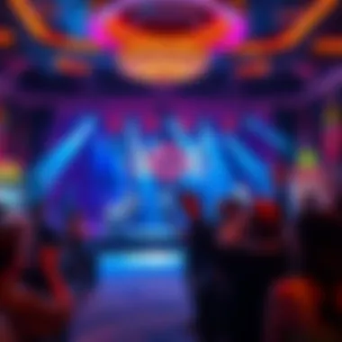 Dynamic Entertainment Scene at Downtown Grand Casino Live entertainment stage with performers engaging the audience