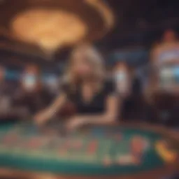 A vibrant casino scene showcasing free gaming options