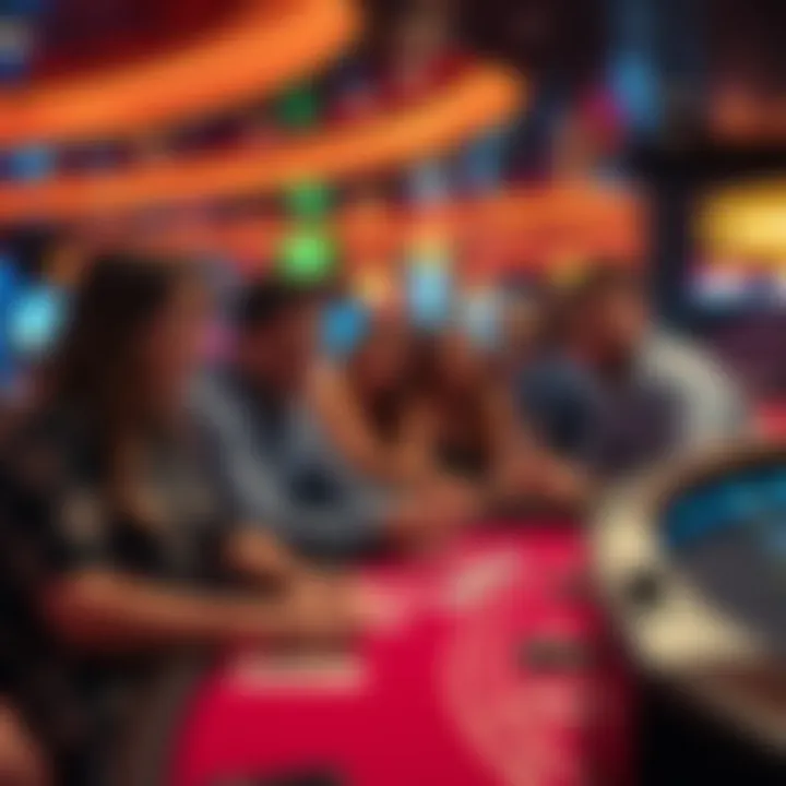Group of friends enjoying a lively game at the casino on a cruise