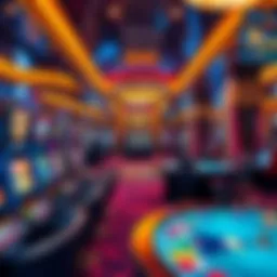 Luxury casino on a cruise ship showcasing gaming tables and slot machines