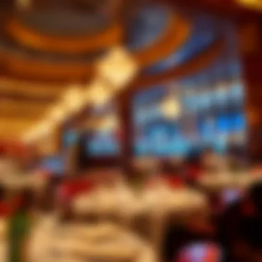 Elegant Casino Dining Experience A beautiful view of a casino dining area with elegant decor
