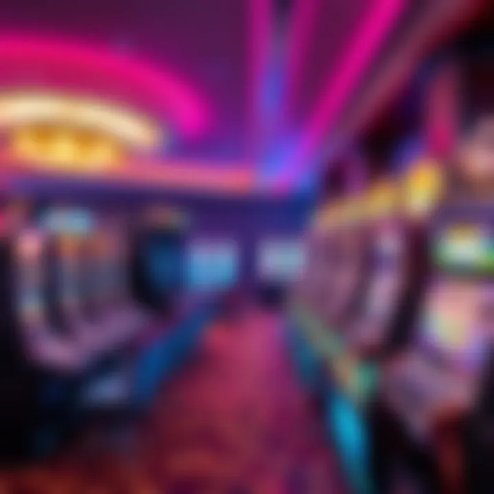 Exciting Gaming Area in Indiana Interior gaming area showcasing slot machines and table games