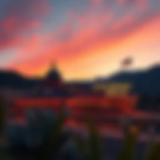 Scenic view of the Colorado Belle against the sunset