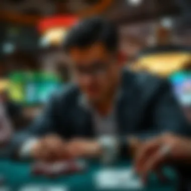 Strategic Thinking: Anticipating Opponents in Poker A player contemplating their next move in a poker game