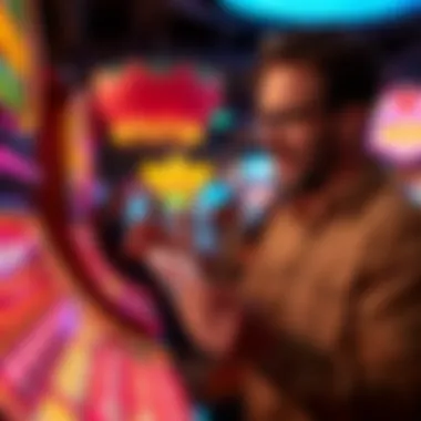 An individual experiencing excitement while scratching off a lottery ticket.