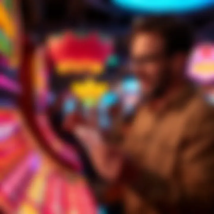 An individual experiencing excitement while scratching off a lottery ticket.