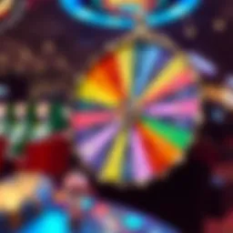 Colorful spinning wheel interface showcasing various options