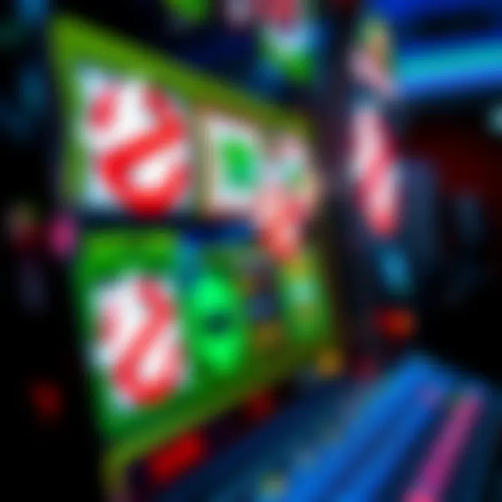 Close-up of the gameplay interface and features of the slot machine