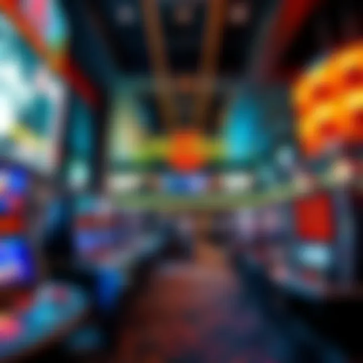 Inside the Hard Rock Sportsbook Interior view of the Hard Rock Sportsbook in Indiana showcasing its vibrant atmosphere