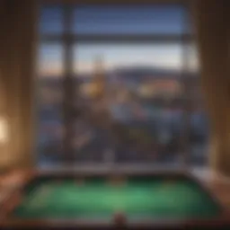 Luxurious hotel room with stunning views of the Las Vegas Strip