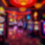 Vibrant Gaming Floor of Indian Casino Interior view of an Indian casino showcasing the vibrant gaming floor