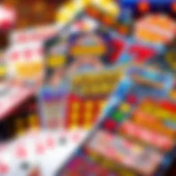 An assortment of scratch cards showcasing various designs and themes