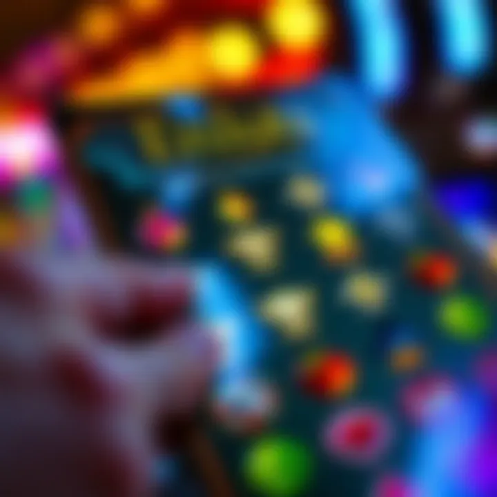 Revealing Hidden Symbols on a Scratch Card A close-up of a scratch card being revealed to show hidden symbols