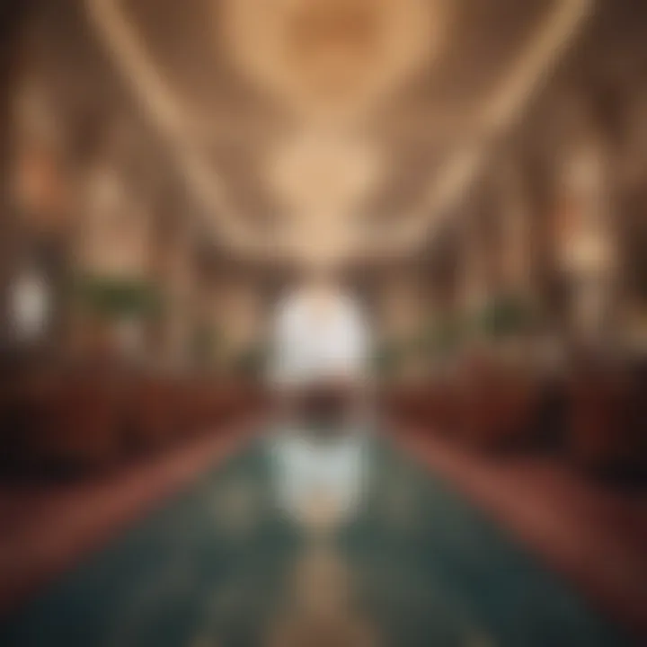 Luxurious hotel lobby in Las Vegas