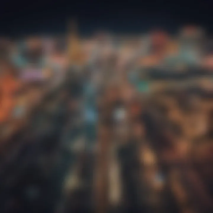 A vibrant view of the Las Vegas Strip at night