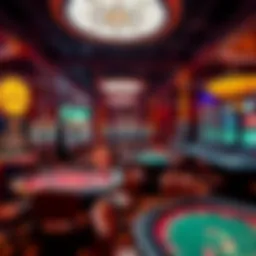 An immersive live casino setup showcasing various gaming tables