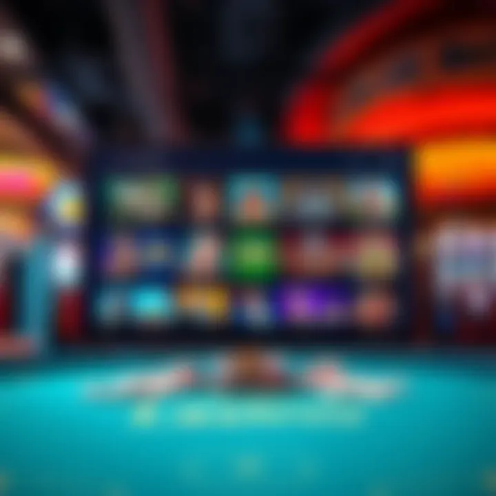 Diverse Game Selection in Live Casino A virtual screen displaying a range of live casino games available for free