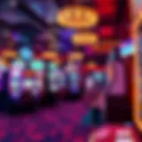 Illustration of a virtual casino environment showcasing various gaming options