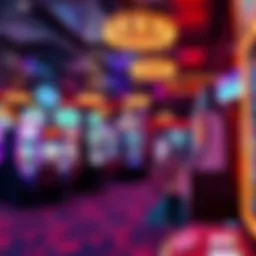 Illustration of a virtual casino environment showcasing various gaming options