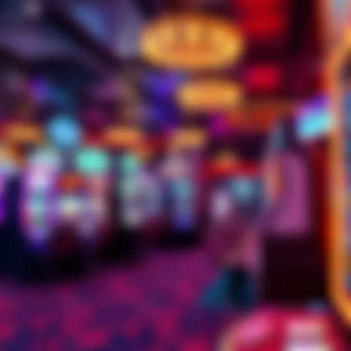 Illustration of a virtual casino environment showcasing various gaming options