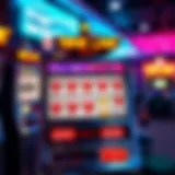 Illustration of a nine line slot machine showcasing its unique reel layout