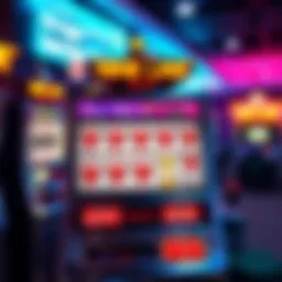 Illustration of a nine line slot machine showcasing its unique reel layout