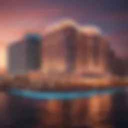 Vibrant view of an ocean resort casino at sunset