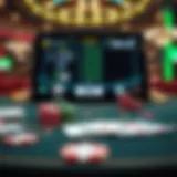 An online blackjack gaming interface showcasing digital cards and chips