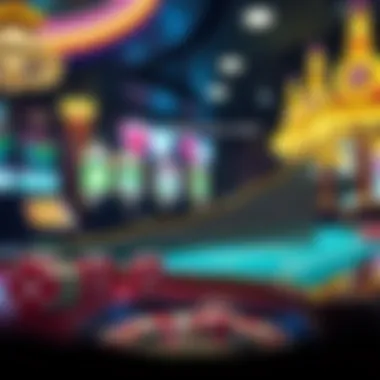 A diagram showing the growth of online gaming versus traditional casinos