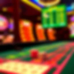 A vibrant online craps game interface with digital dice