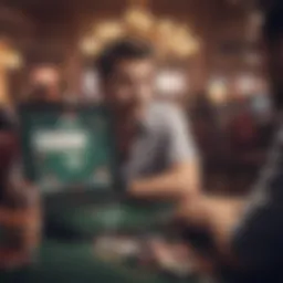 A player engaging in an online poker game on an iOS device