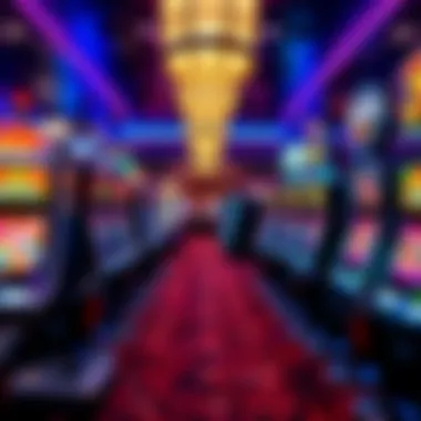 Interior gaming area filled with vibrant slot machines