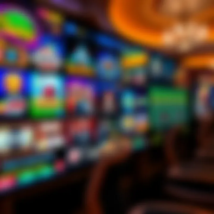 Diverse Game Selection Variety of casino games displayed on a screen