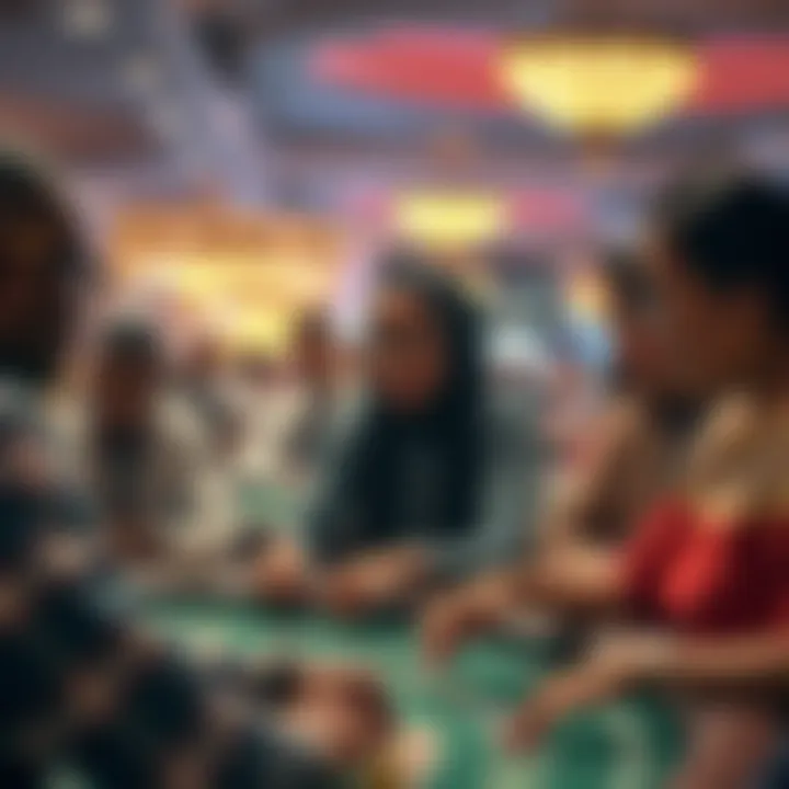 Diverse Gaming Engagement Diverse group of individuals engaging in a gaming table