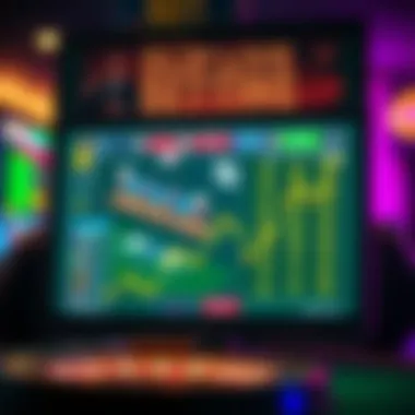 Visual representation of live betting strategy on a digital screen