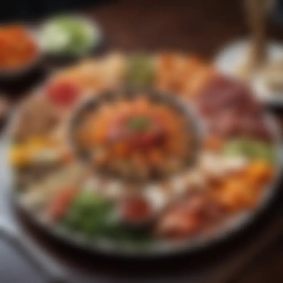 Artfully presented gourmet appetizer platter showcasing vibrant colors and textures