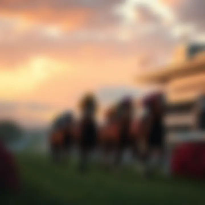 A stunning view of a horse racing track during a major event