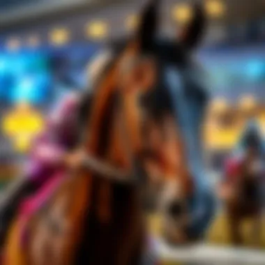 Close-up of a thoroughbred horse showcasing its strength and beauty