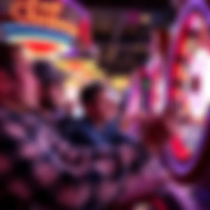 Close-up of players engaged with the Linq Wheel in a casino setting
